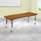 Flash Furniture Rectangle 26 W, 60 L, 25 H, Chrome, Laminate, Particleboard, Steel, Wood Grain XU-A3060-CON-OAK-T-P-CAS-GG - alternate 1